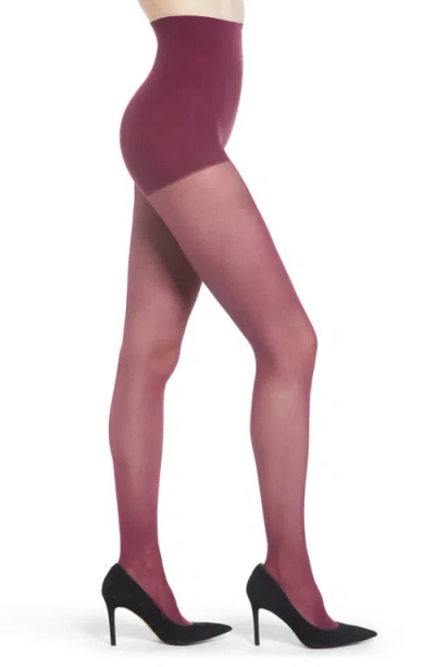 Dkny Light Opaque Control Top Tights In Red