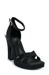 Dkny Linda Womens Criss-cross Shimmer Block Heel In Black
