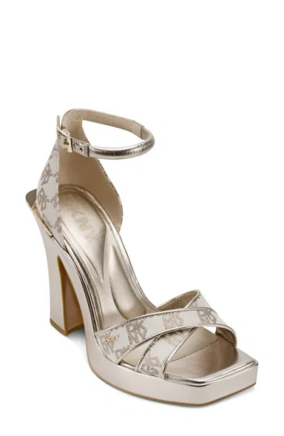 Dkny Linda Ankle Strap Sandal In Bone