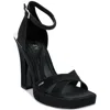 Dkny Linda Womens Criss-cross Shimmer Block Heel In Multi
