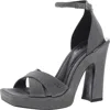 Dkny Linda Womens Criss-cross Shimmer Block Heel In Pink