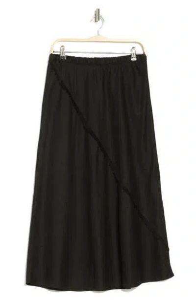 Dkny Linen Blend A-line Skirt In Black