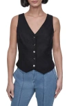 Dkny Linen Blend Vest In Black