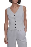 Dkny Linen Blend Vest In White