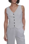 Dkny Linen Blend Vest In White