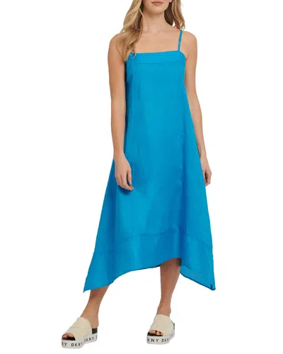 Dkny Linen Cami Dress In Blue