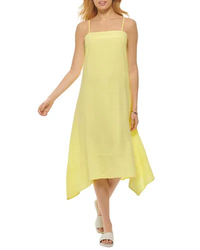Dkny Linen Cami Dress In Yellow