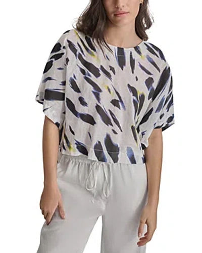 Dkny Linen Dolman Sleeve Top In Multi