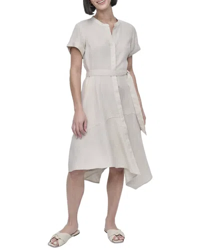 Dkny Linen Dress In Neutral