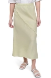 Dkny Linen Midi Skirt In Tea Green