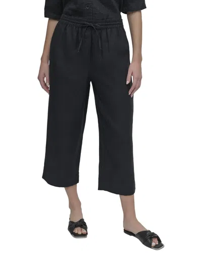 Dkny Linen Pant In Black