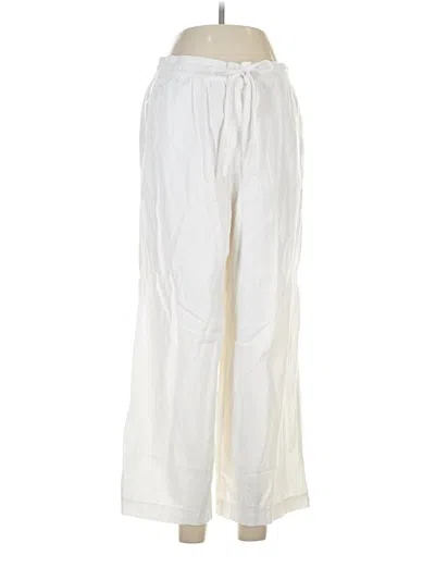 Pre-owned Dkny Linen Pants In Ivory