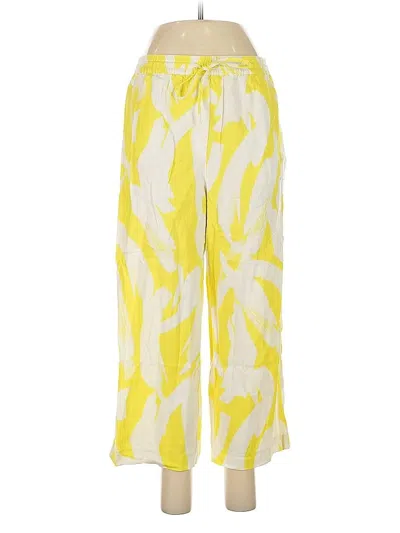 Pre-owned Dkny Linen Pants In Yellow