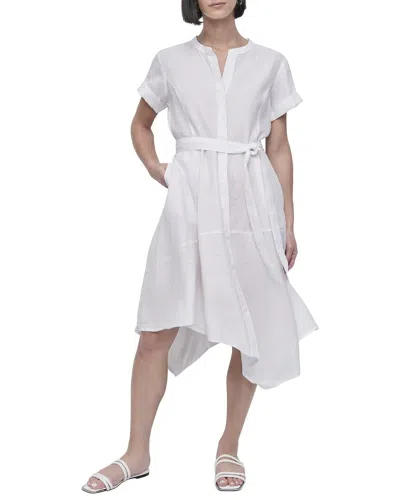 Dkny Linen Wrap Dress In White