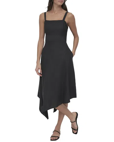 Dkny Linen-blend Dress In Multi
