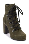 Dkny Lenni Womens Faux Leather Lug Sole Booties In Green