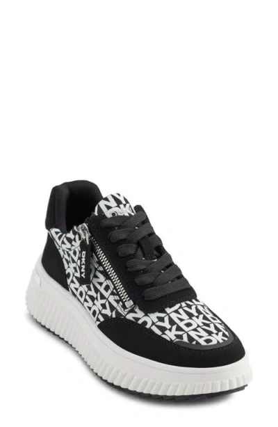 Dkny Lissa Platform Sneaker In Black And White