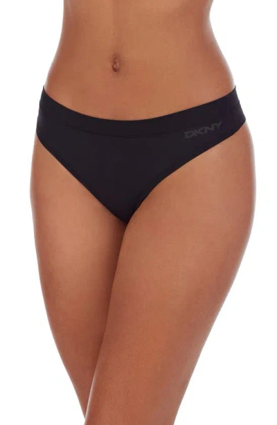 Dkny Litewear Active Comfort Thong In Black