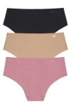 Dkny Litewear Cut Anywear 3-pack Hipster Panties In Multi