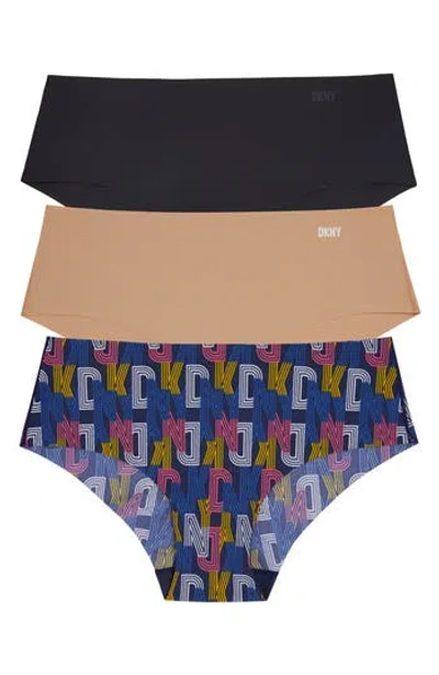 Dkny Litewear Cut Anywear 3-pack Hipster Panties In Multi