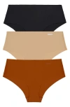 Dkny Litewear Cut Anywhere Assorted 3-pack Hipster Briefs In Multi