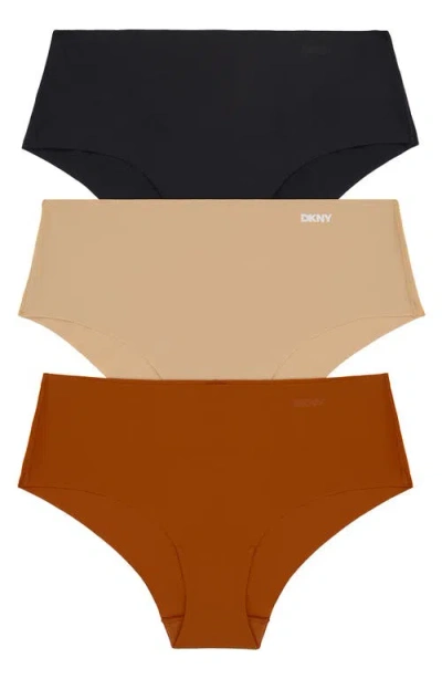 Dkny Litewear Cut Anywhere Assorted 3-pack Hipster Briefs In Multi