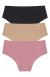 Dkny Litewear Cut Anywhere Assorted 3-pack Hipster Briefs In Multi