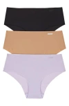 Dkny Litewear Cut Anywear 3-pack Hipster Panties In Multi