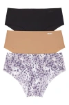 Dkny Litewear Cut Anywear 3-pack Hipster Panties In Multi