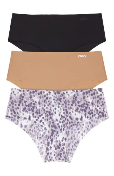Dkny Litewear Cut Anywear 3-pack Hipster Panties In Multi