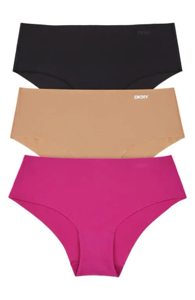 Dkny Litewear Cut Anywear 3-pack Hipster Panties In Multi