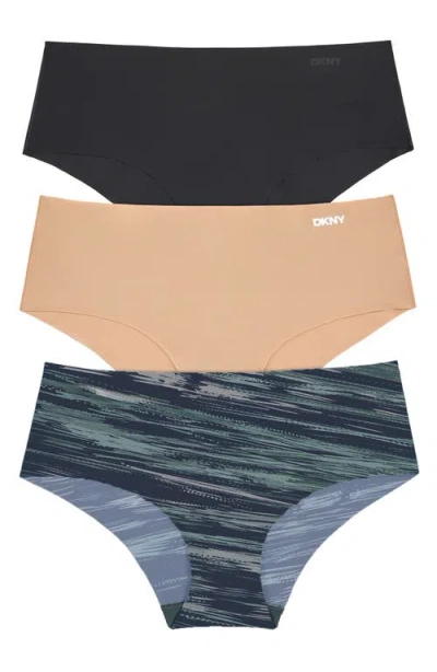 Dkny Litewear Cut Anywear 3-pack Hipster Panties In Multi