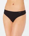 Dkny Litewear Cut Anywear Logo Thong Underwear-dk5026 In Black,graphite