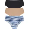 Dkny Litewear Cut Anywhere Assorted 3-pack Hipster Briefs In Multi