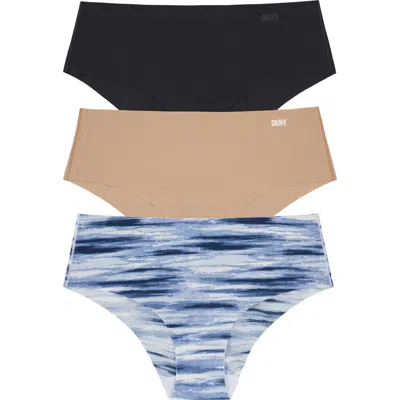 Dkny Litewear Cut Anywhere Assorted 3-pack Hipster Briefs In Multi