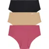 Dkny Litewear Cut Anywhere Assorted 3-pack Hipster Briefs In Multi