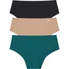 Dkny Litewear Cut Anywhere Assorted 3-pack Hipster Briefs In Multi