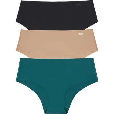 DKNY DKNY LITEWEAR CUT ANYWHERE ASSORTED 3-PACK HIPSTER BRIEFS