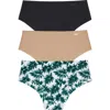 Dkny Litewear Cut Anywhere Assorted 3-pack Hipster Briefs In Multi