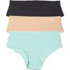 Dkny Litewear Cut Anywhere Assorted 3-pack Hipster Briefs In Multi