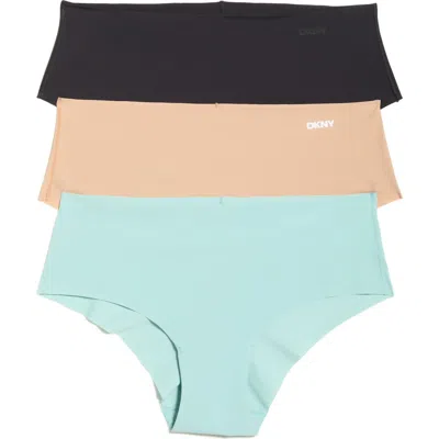 Dkny Litewear Cut Anywhere Assorted 3-pack Hipster Briefs In Multi