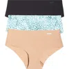 Dkny Litewear Cut Anywhere Assorted 3-pack Hipster Briefs In Multi