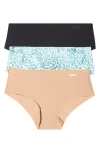 Dkny Litewear Cut Anywhere Assorted 3-pack Hipster Briefs In Multi