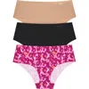 Dkny Litewear Cut Anywhere Assorted 3-pack Hipster Briefs In Multi