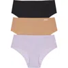 Dkny Litewear Cut Anywhere Assorted 3-pack Hipster Briefs In Multi
