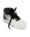 Dkny Little And Big Girls Amelia Alice High Top Sneaker In Black,white