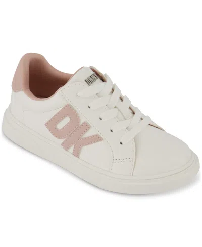 Dkny Kids' Little And Big Girls Celia Bonnie Court Lace Up Sneakers In White