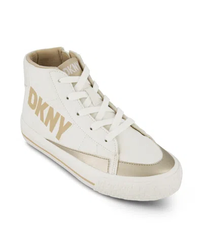 Dkny Kids' Little And Big Girls Hannah Malissa High Top Sneaker In White