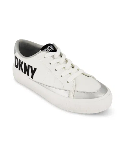 Dkny Kids' Little And Big Girls Hannah Marabel Lace Up Low Top Sneakers In White