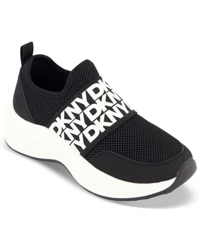 Dkny Kids' Little And Big Girls Taylor Sporty Slip On Sneaker In Black